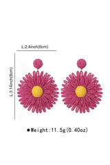 Boho Raffia Sunflower Drop Earrings