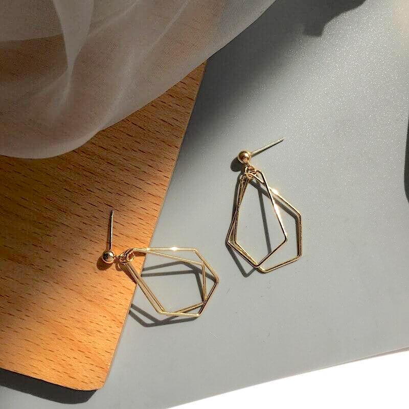 Nola Geometric Gold Earrings