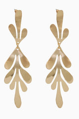 Brass Leaf Dangle Earrings