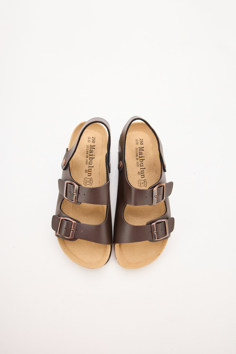 Maibulun | Double Strap Slingback Footbed Sandal - Brown