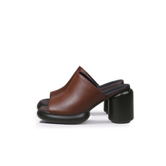 Jady Rose | Bedford Open Toe Leather Mule - Brown