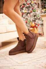 Smaibulun Ugg | Chelsea On The Land Suede Shearling Boots - Brown