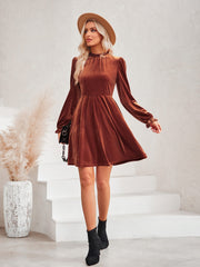 Cosmo Please Velvet Mini Dress - Brown