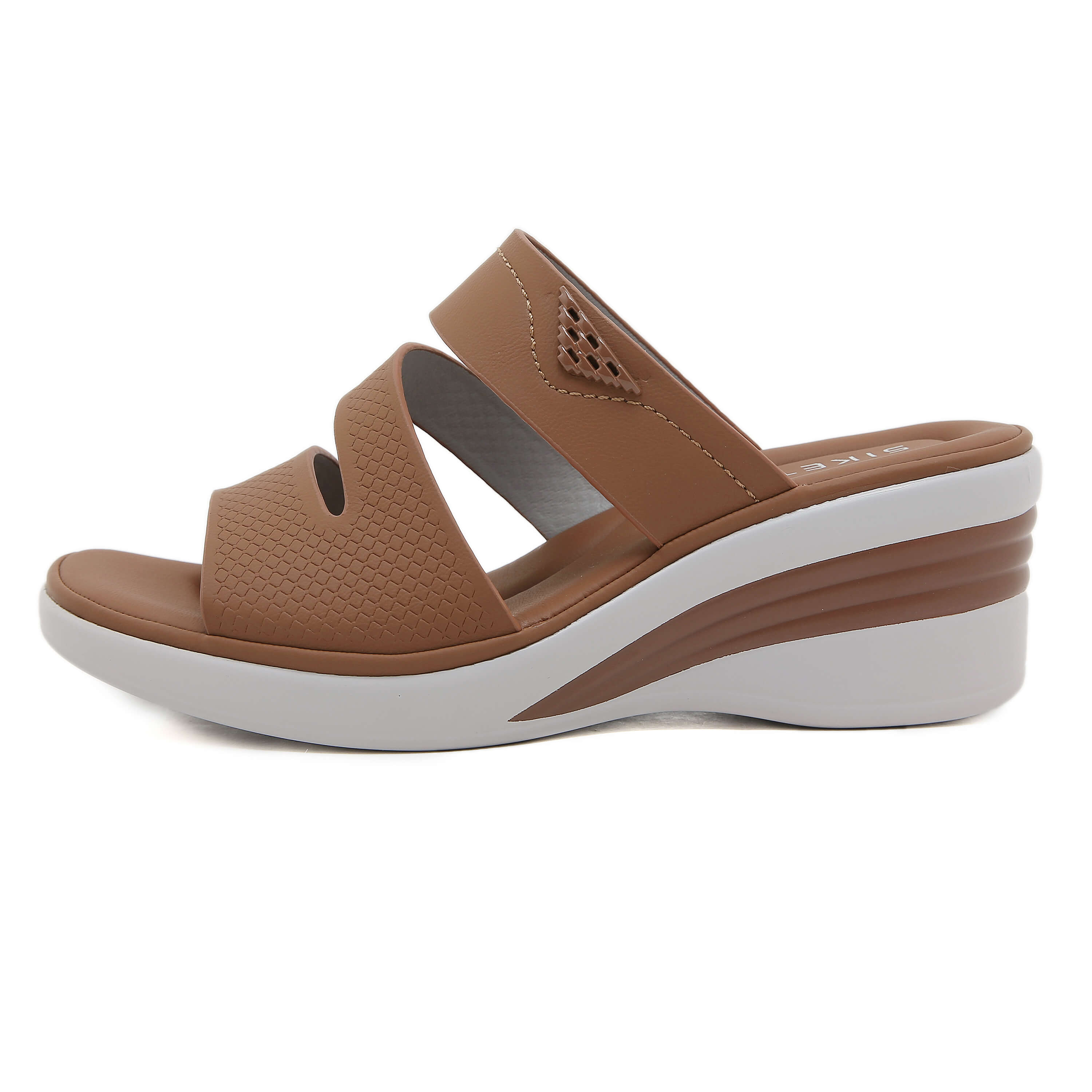 Siketu | Rica Cushioned Wedge Slides - Brown