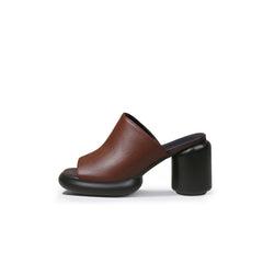 Jady Rose | Bedford Open Toe Leather Mule - Brown