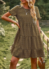 SUNSHINE SPOT MINI DRESS - BROWN