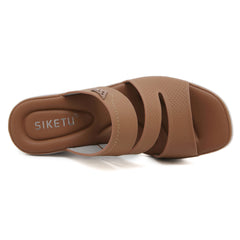 Siketu | Rica Cushioned Wedge Slides - Brown