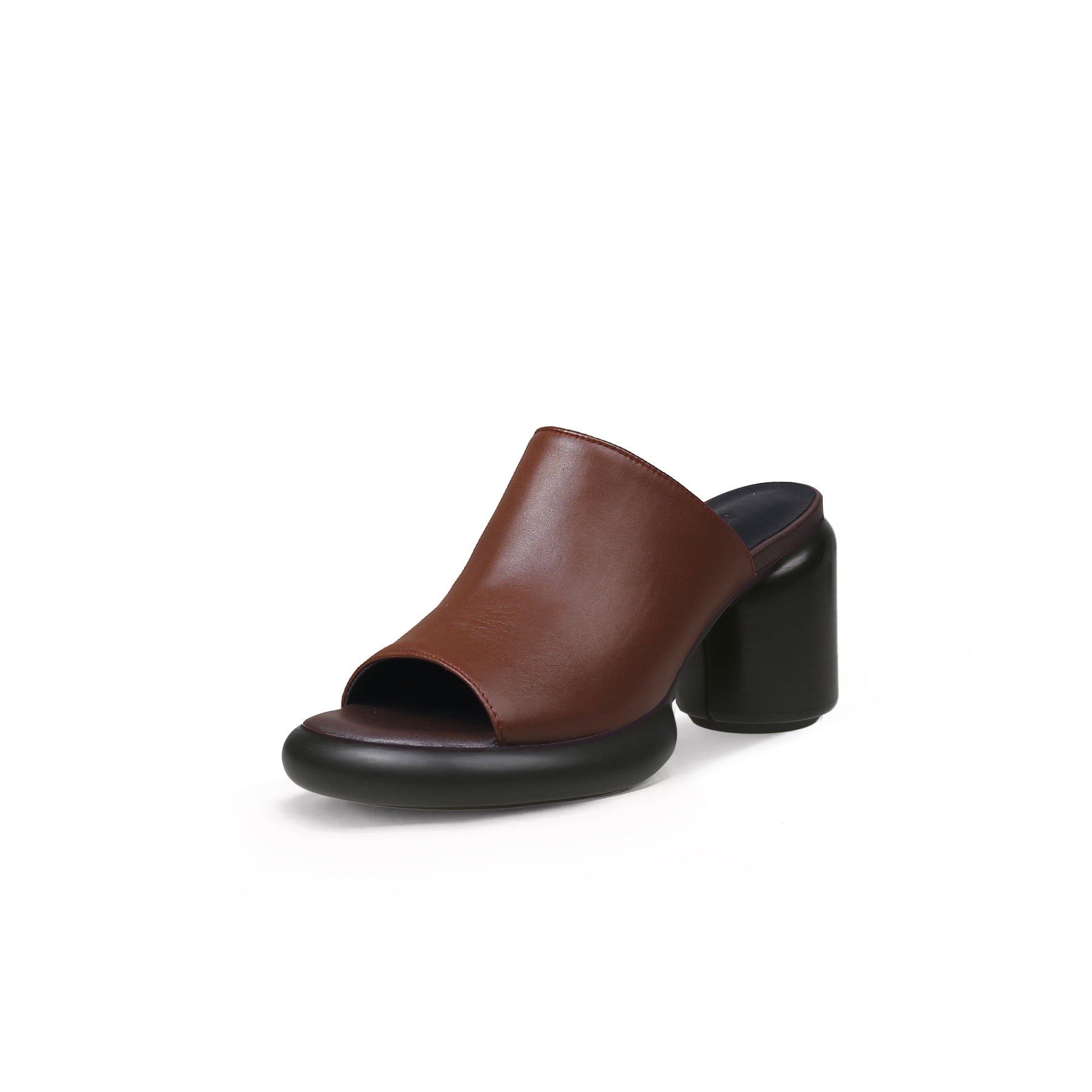 Jady Rose | Bedford Open Toe Leather Mule - Brown