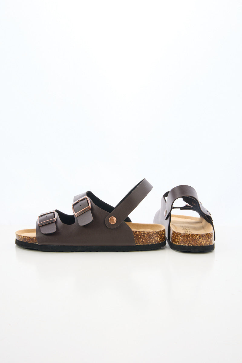 Maibulun | Double Strap Slingback Footbed Sandal - Brown