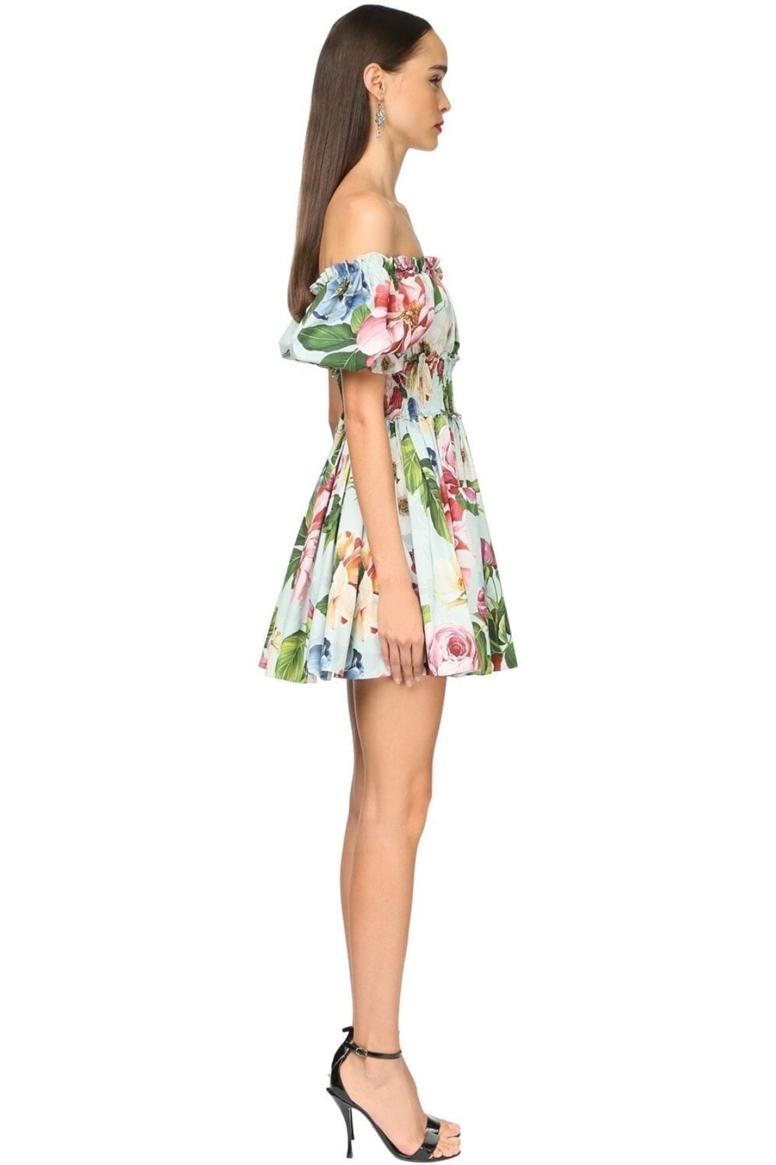 Ivy Printed Shirred Bodice Flare Mini Dress