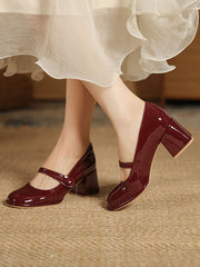 Round-Toe Shallow Cut Split-Joint Mary Janes Pumps