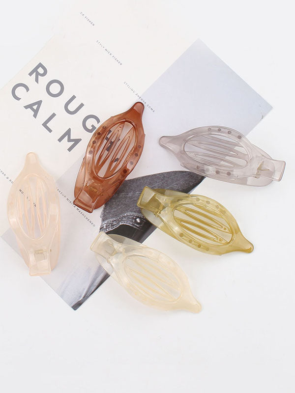 Geometric Hollow Solid Color Hair Clips