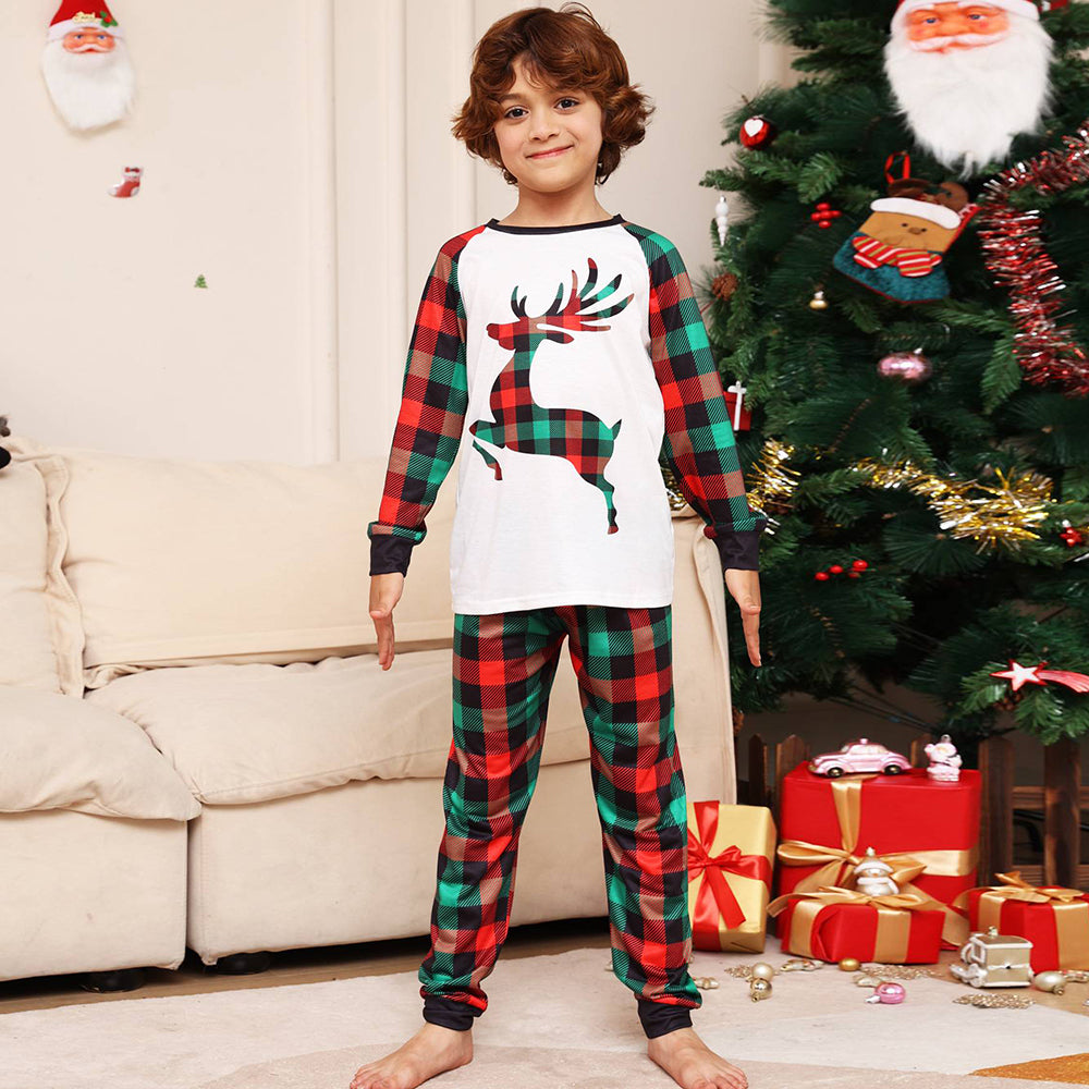 Christmas Family Matching Pajamas Set Green Grid Pajamas