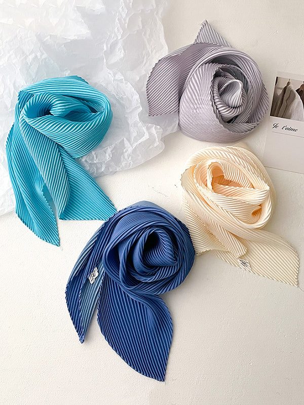 Gradient Pleated Sun Protection Shawl&Scarf