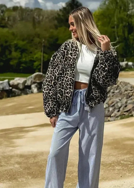 Luxe Leopard Bomber Jacket