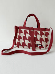 Contrast Color Split-Joint Woven Bags Handbags