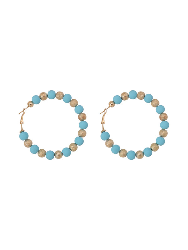 Contrast Color Geometric Drop Earrings