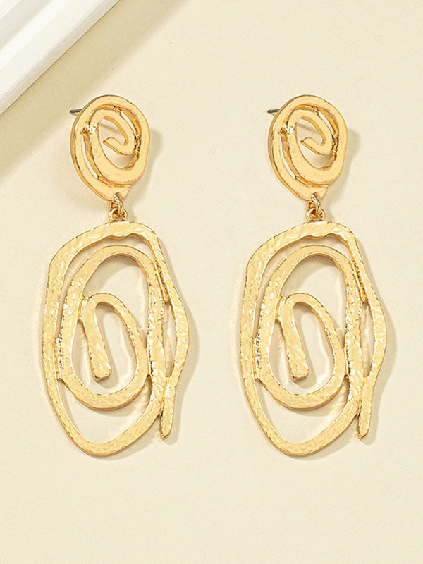 Geometric Hollow Drop Earrings Earrings Accessories