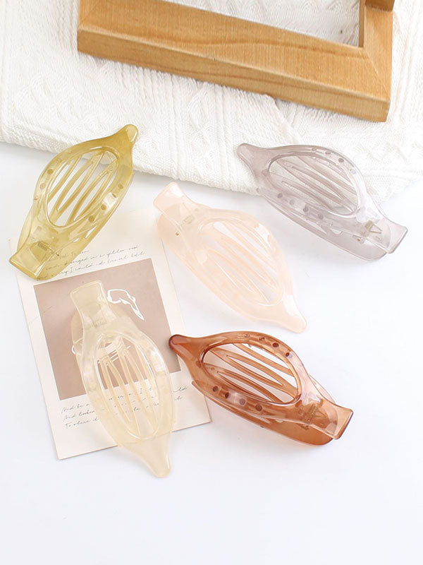 Geometric Hollow Solid Color Hair Clips