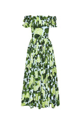 Bess Printed Ruffle Off-shoulder Tiered Maxi Dress