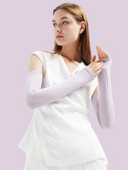 Simple Ice Silk Sun Protection Solid Color Sleevelet