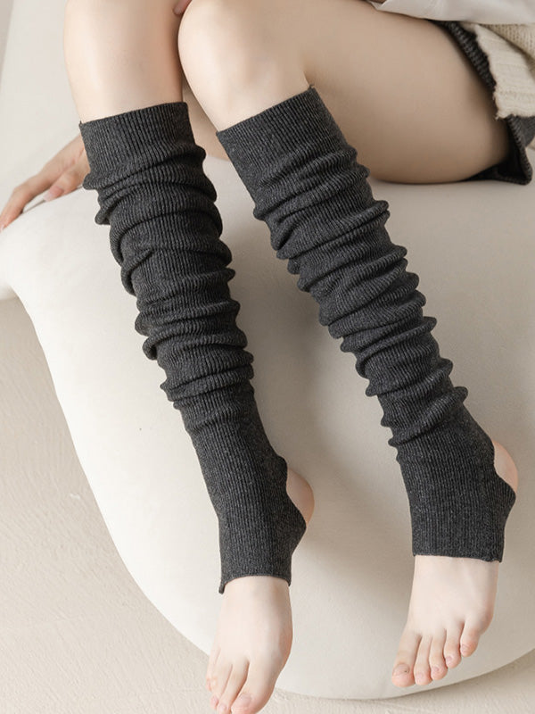 Wool Solid Color Leg Warmers Accessories