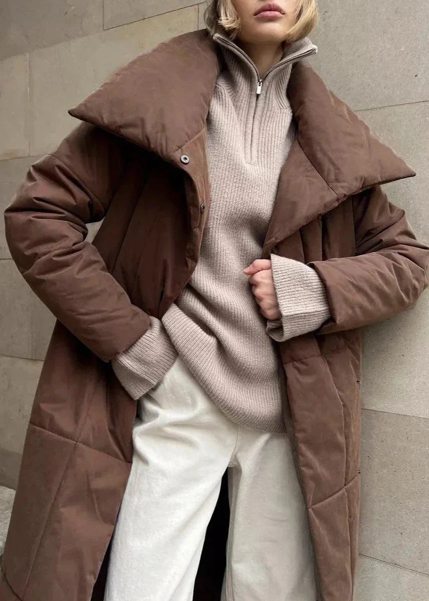 Plush Oversized Belted Puffer Coat