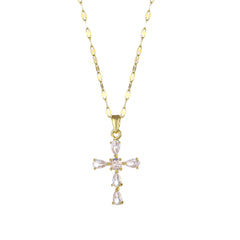 Radiant Cross Pendant Necklace