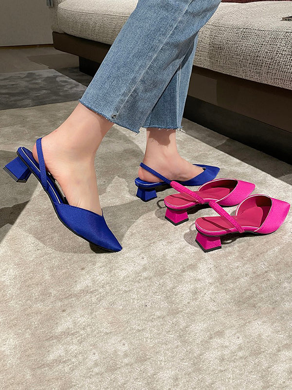 Pointed-Toe Split-Joint Pumps Sandals Sling Shoes