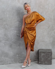 Savannah Silk One-Shoulder Dress