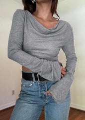 Cozy Cowl Neck Long Sleeve Top