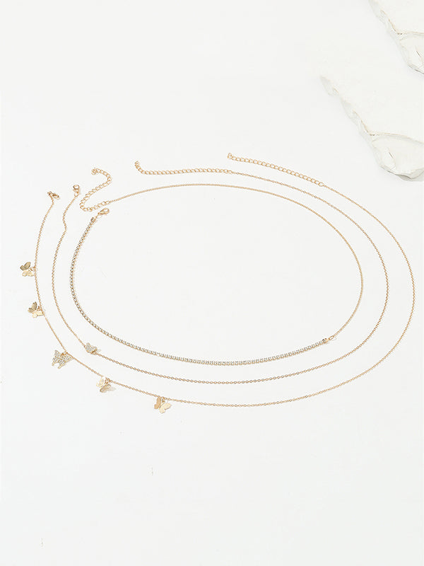 Butterfly Shape Chains Triple Layered Waist Chain Accessories