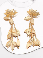 Flower Shape Tasseled Drop Earrings