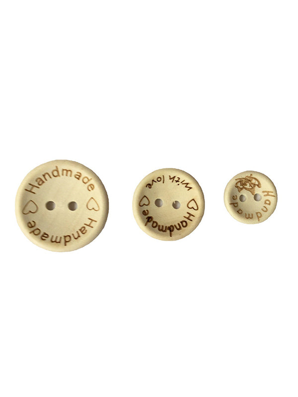 About 100Pcs Letter Printed Round Buttons Decoration Accessories