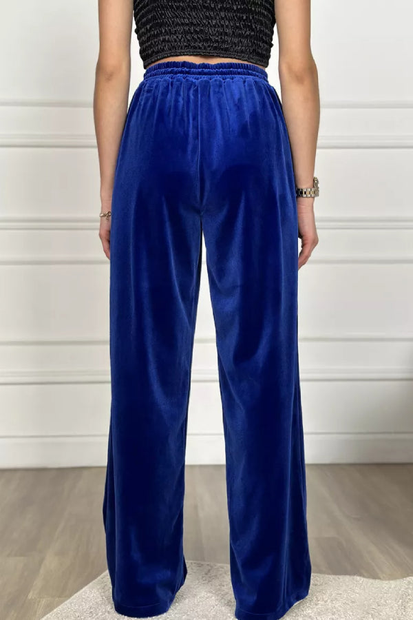 Golden Velvet Wide -legged Pants Straight Velvet Pants