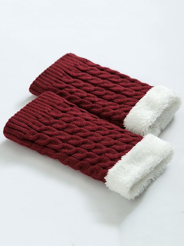 Casual Velvet Keep Warm Jacquard Leg Warmers Accessories