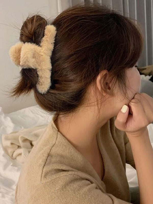 Solid Color Velvet Hair Clips