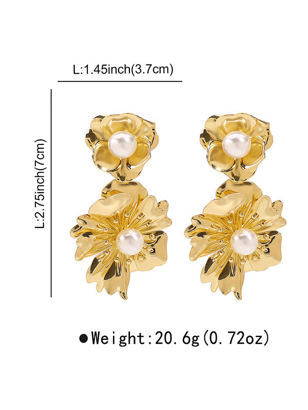 Flower Shape Drop Earrings