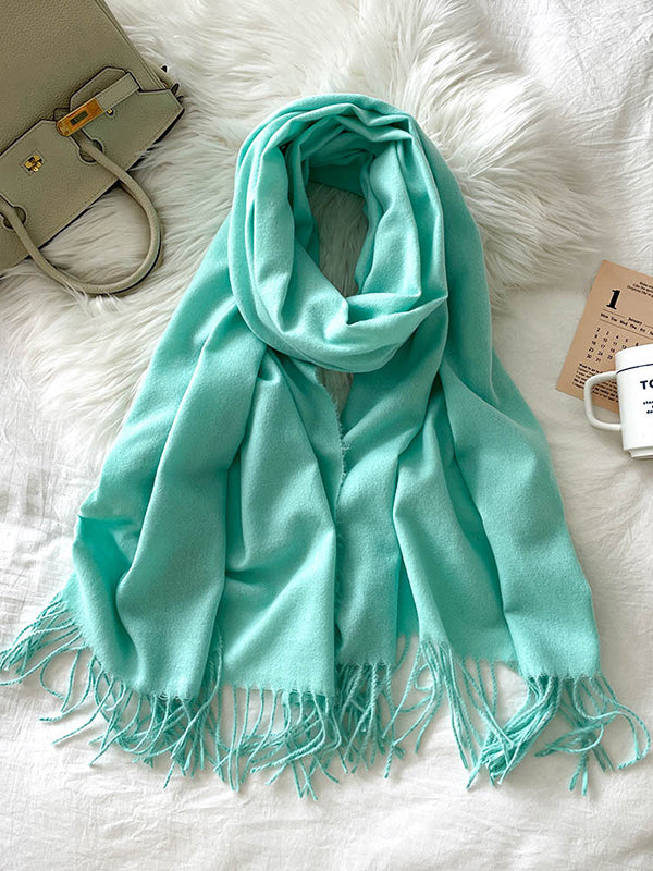 Solid Color Tasseled Shawl&Scarf