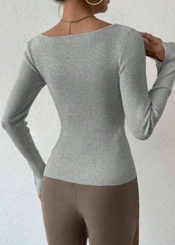 Elegant Irregular Ribbed Sweater