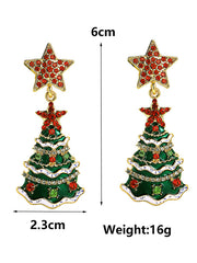 Christmas Tree Star Earrings Accessories