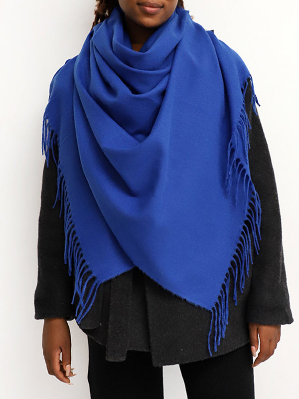 Solid Color Tasseled Shawl&Scarf