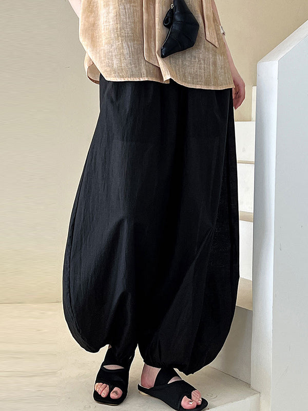 Harem Pants High Waisted Elasticity Solid Color Split-Joint Pants Trousers