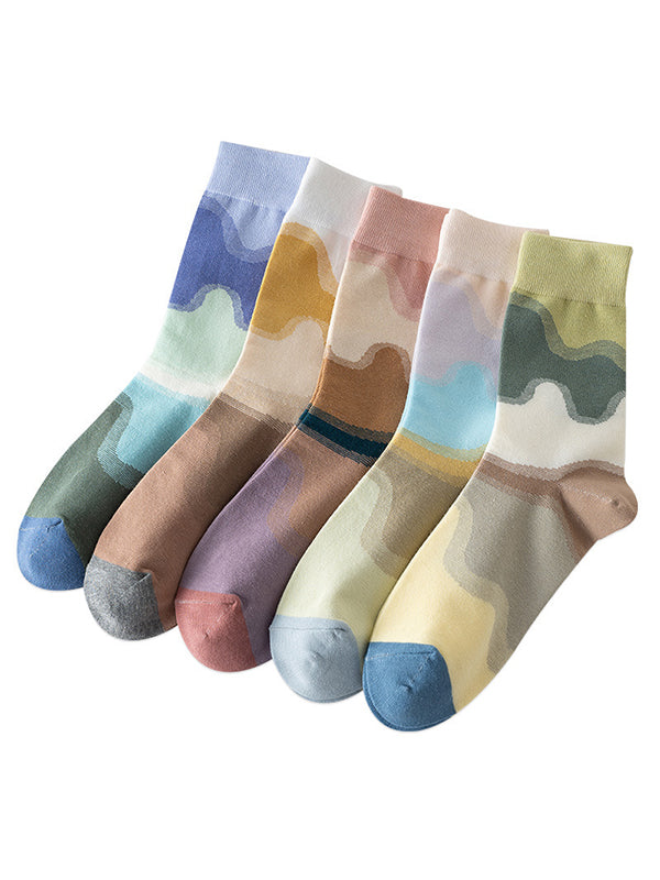 Contrast Color Keep Warm Socks Accessories