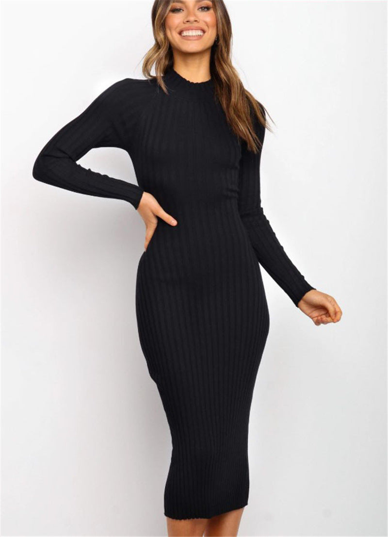 Backless Bow Knit Dress - Sleek & Elegant