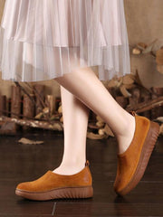 Simple Style Cowhide Soft Shoes