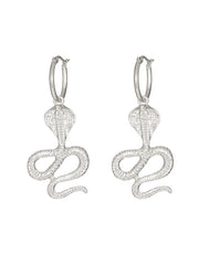 Geometric Snake Shape Solid Color Drop Earrings