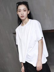 Cropped Wrinkle Solid T-shirt