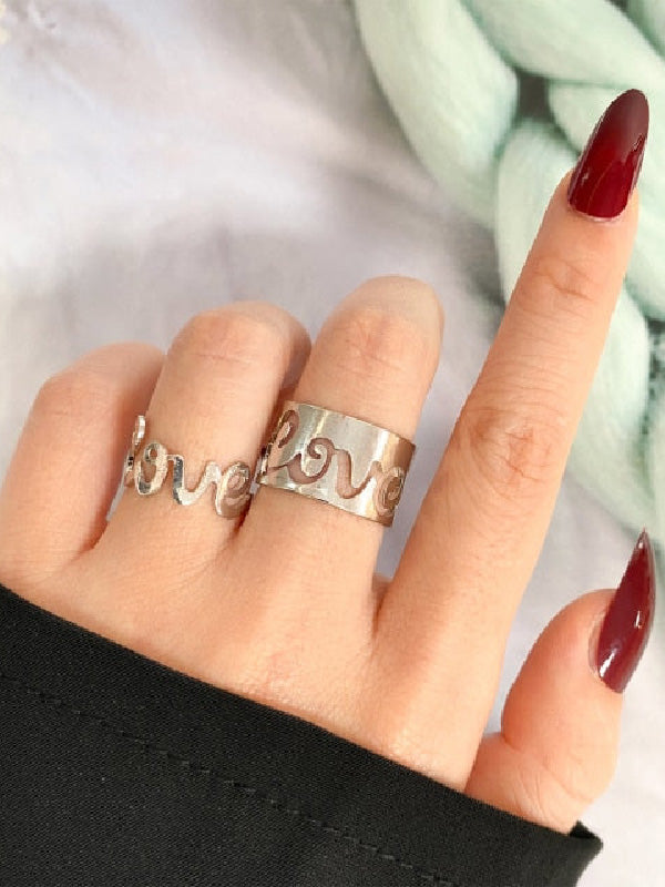 Punk Letter Shape Rings Accessories