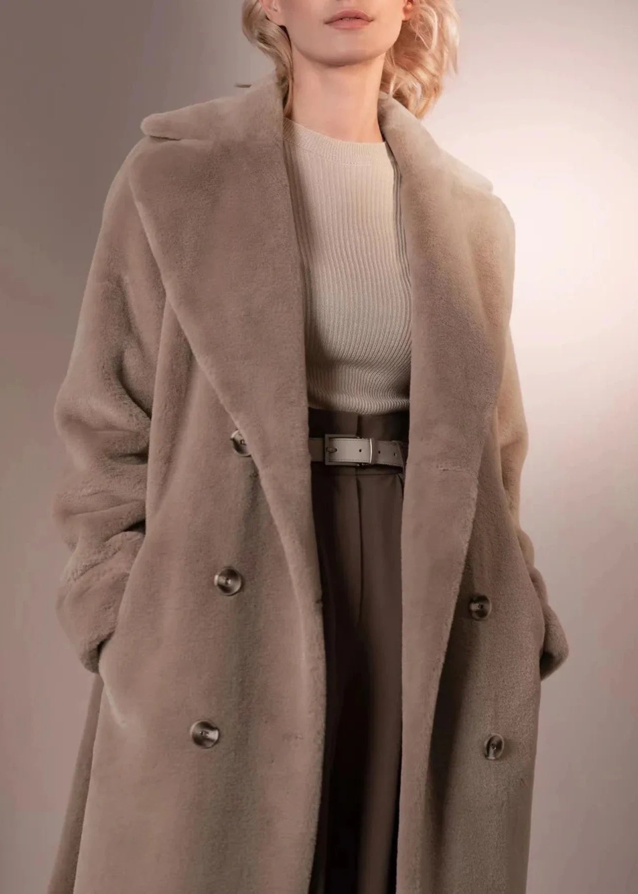 Classic Mink-Style Velvet Coat